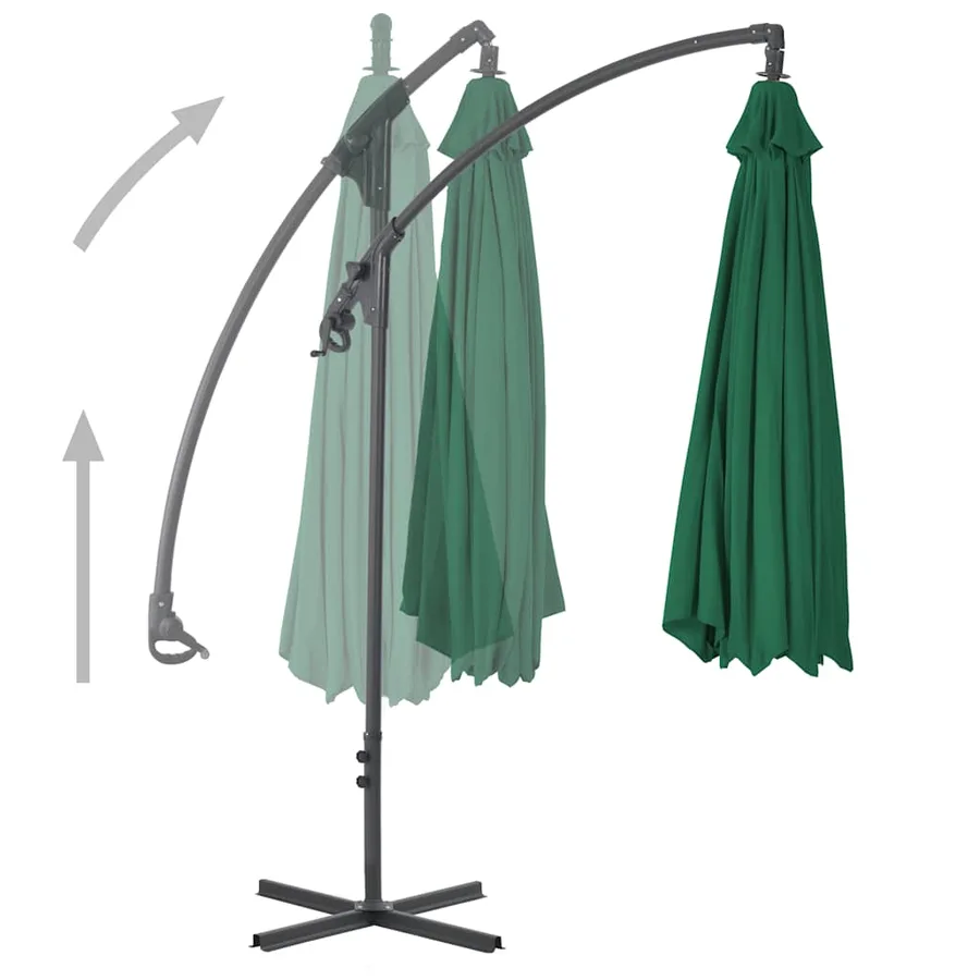 Parasol de jardin en porte-à-feux avec mât en acier 300 cm Vert - 3