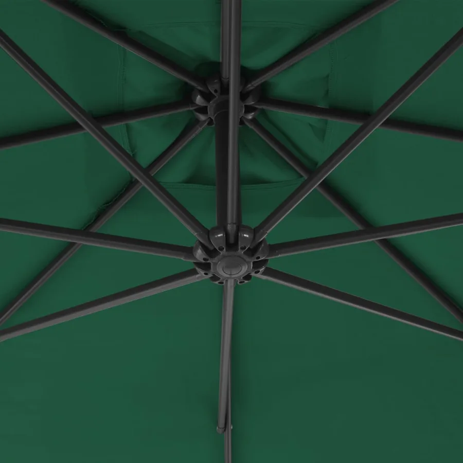 Parasol de jardin en porte-à-feux avec mât en acier 300 cm Vert - 5