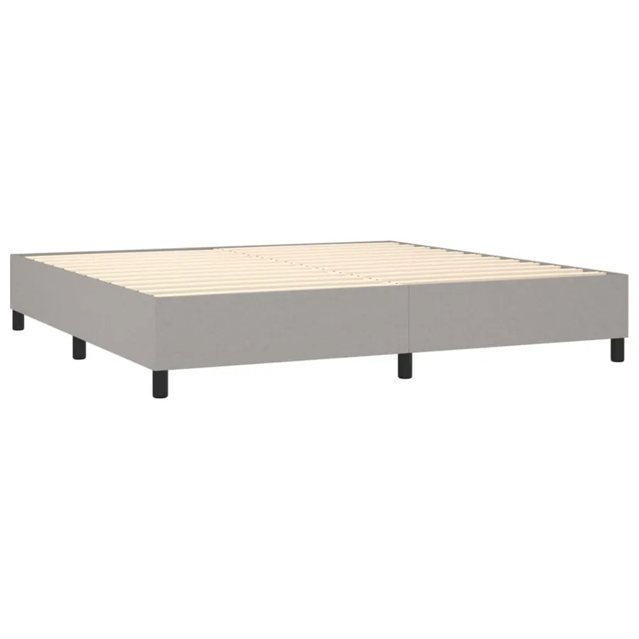 Sommier à lattes de lit avec matelas Gris clair 200x200cm Tissu - 4