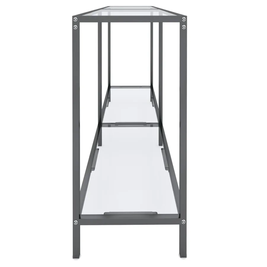 Table console Transparent 140x35x75,5 cm Verre trempé - 4