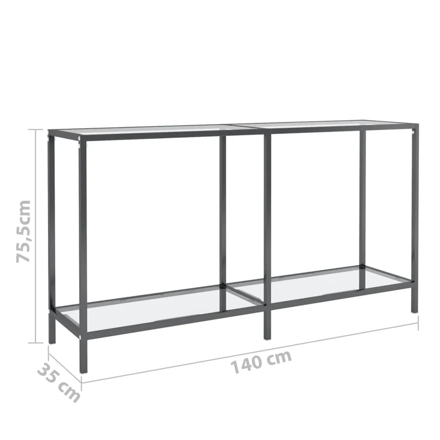 Table console Transparent 140x35x75,5 cm Verre trempé - 7