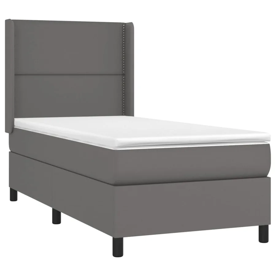 Sommier à lattes de lit avec matelas Gris 100x200 cm Similicuir - 3