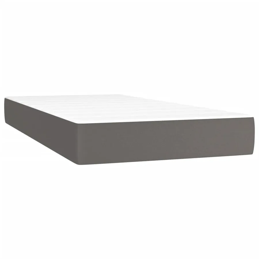 Sommier à lattes de lit avec matelas Gris 100x200 cm Similicuir - 5