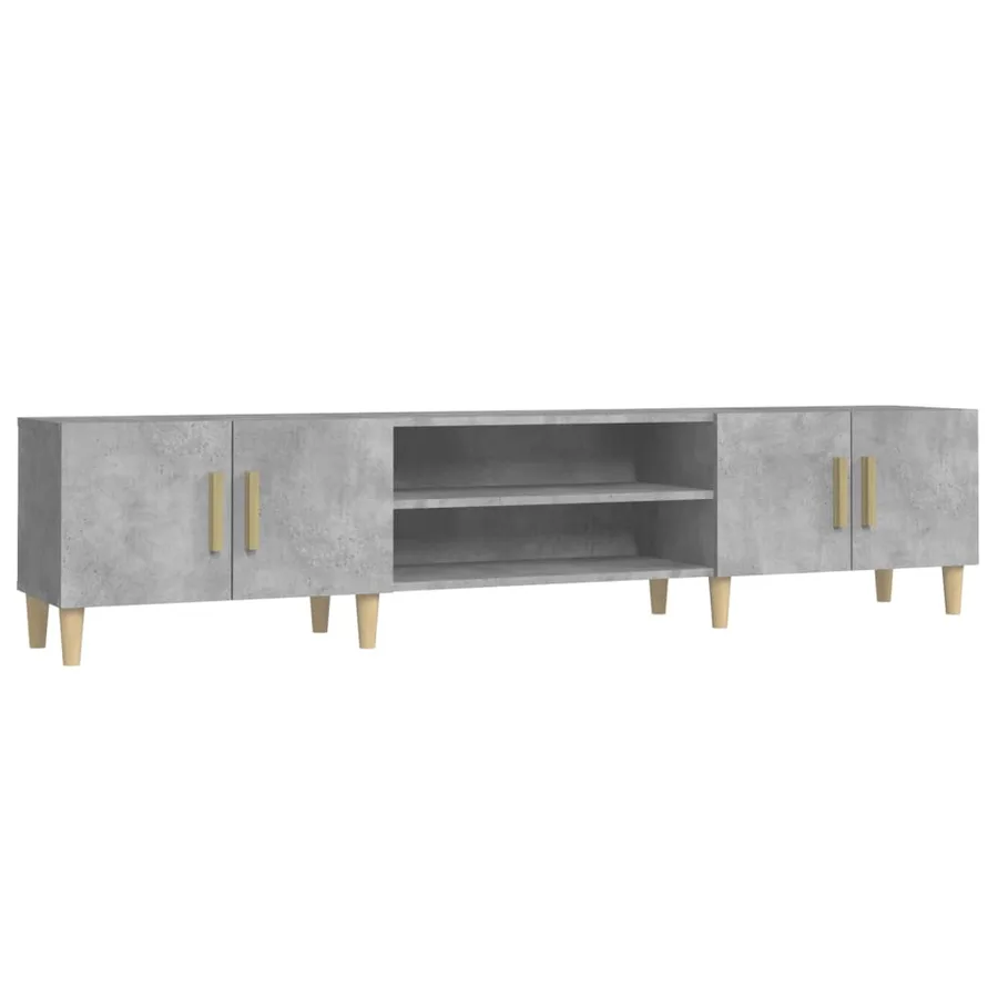 Meuble TV gris béton 180x31,5x40 cm bois d'ingénierie - 2