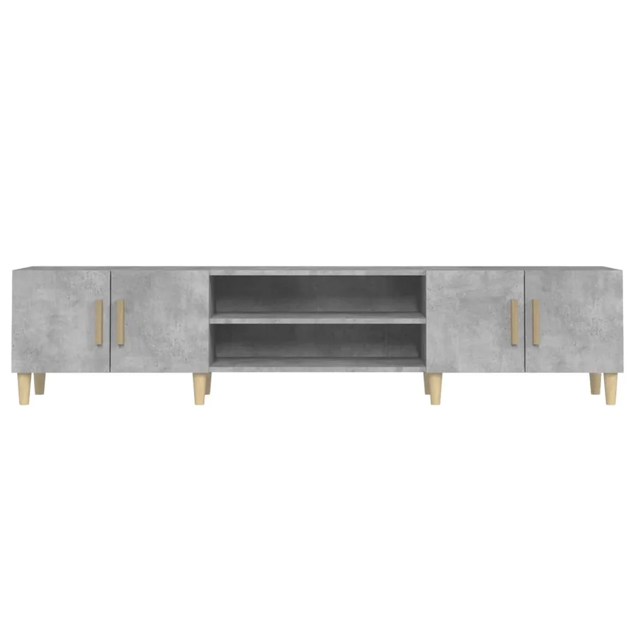 Meuble TV gris béton 180x31,5x40 cm bois d'ingénierie - 6