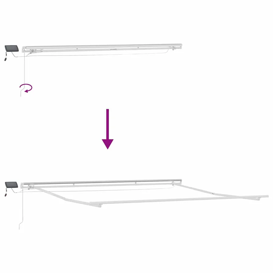 Cadre d'auvent Blanc 500 × 350 cm Aluminium - 11
