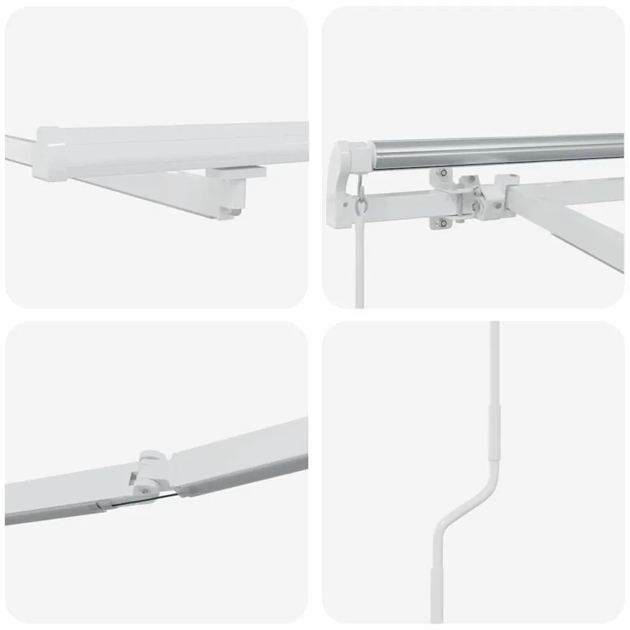 Cadre d'auvent Blanc 500 × 350 cm Aluminium - 9