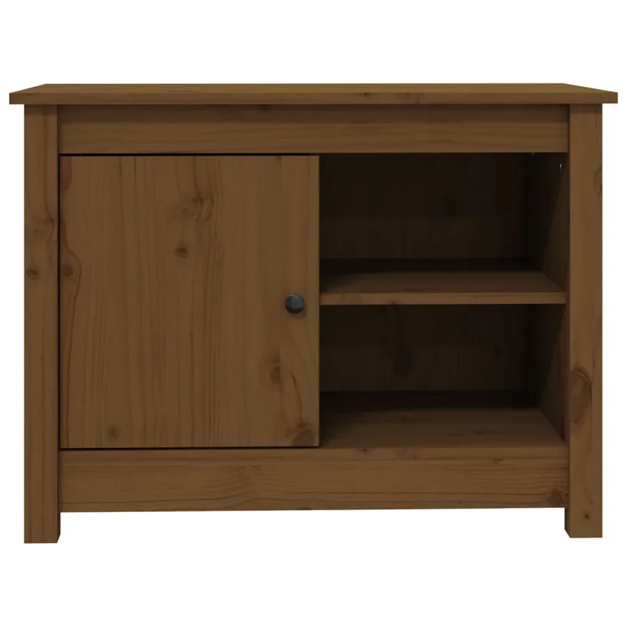 Meuble TV Marron miel 70x36,5x52 cm Bois de pin massif - 6