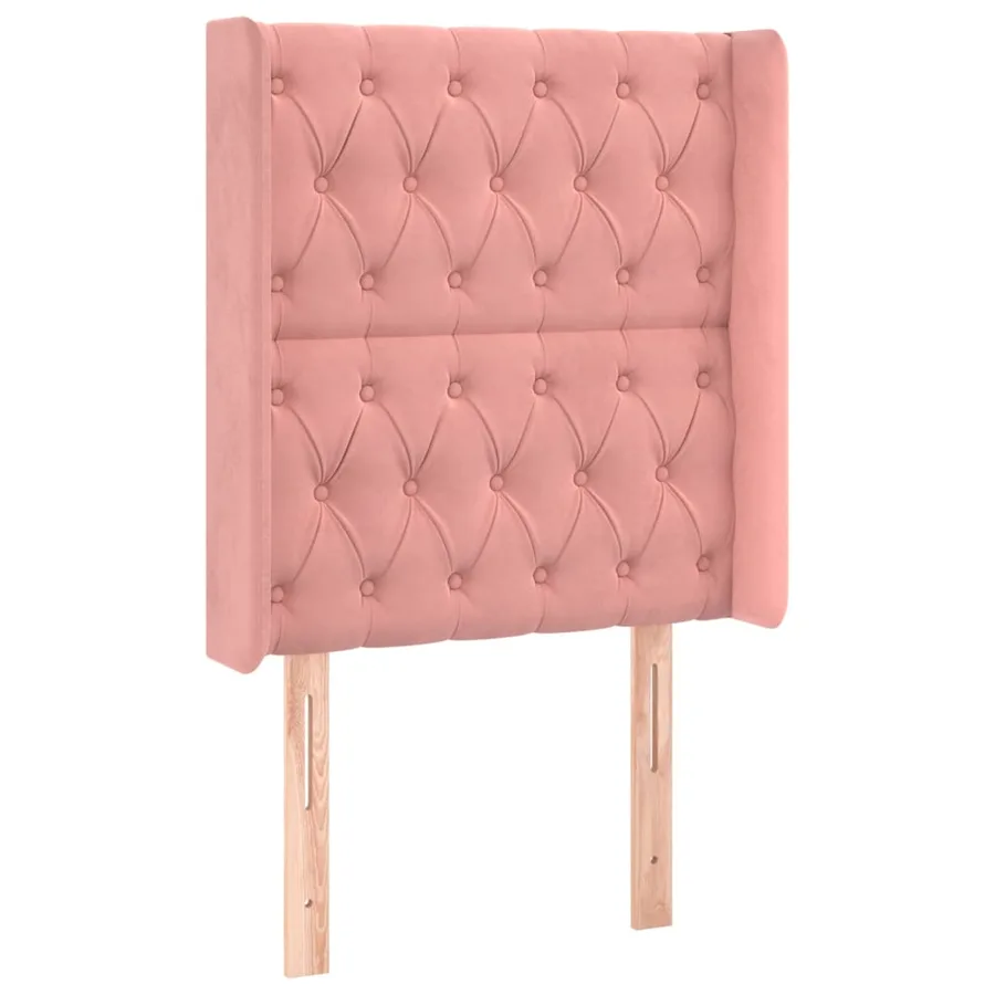 Tête de lit avec oreilles Rose 83x16x118/128 cm Velours - 2