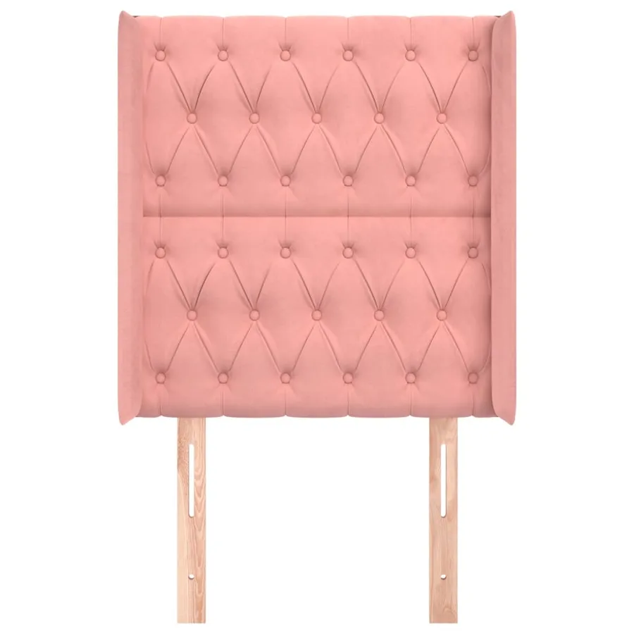 Tête de lit avec oreilles Rose 83x16x118/128 cm Velours - 3