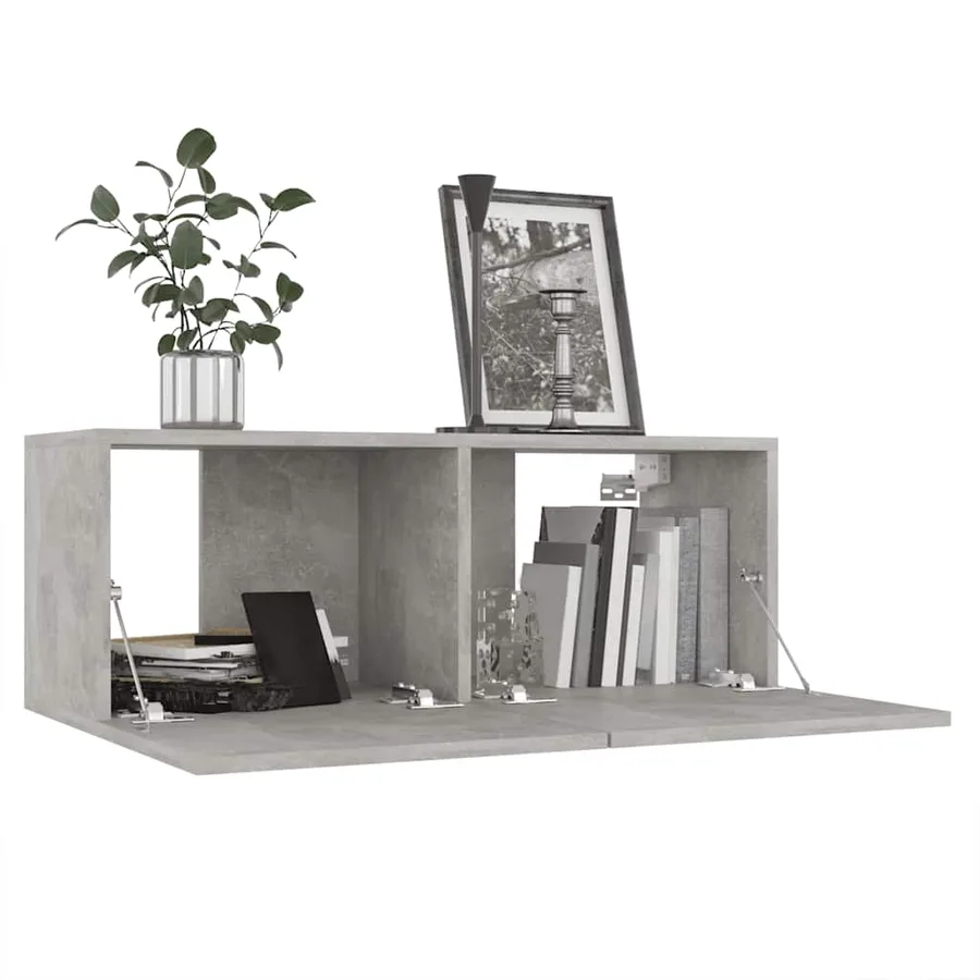 Ensemble de meubles TV 7 pcs Gris béton Bois d'ingénierie - 4