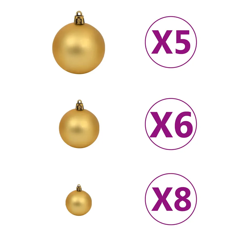 Demi-arbre de Noël artificiel pré-éclairé et boules blanc 150cm - 11