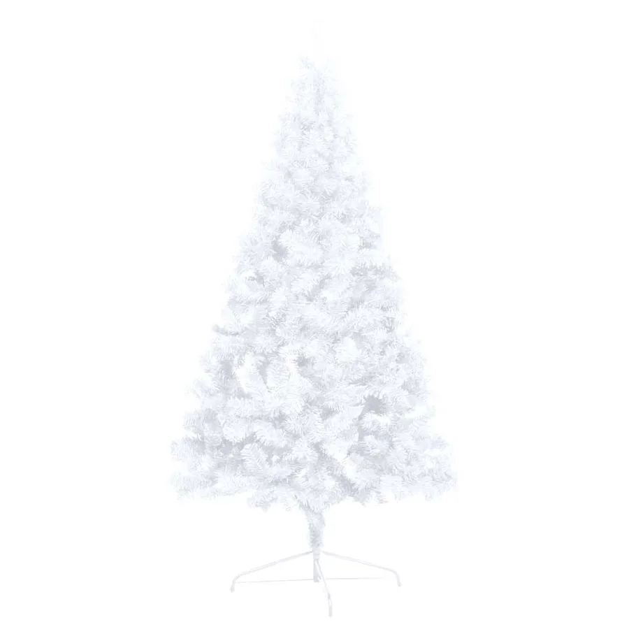 Demi-arbre de Noël artificiel pré-éclairé et boules blanc 150cm - 5