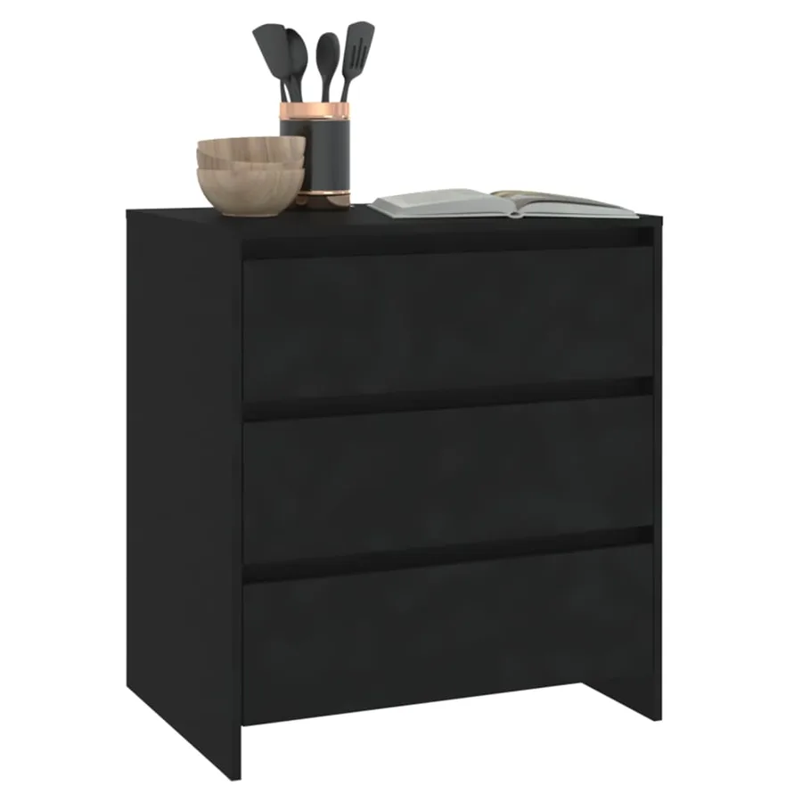 Buffet Noir 70x41x75 cm Bois d'ingénierie - 7