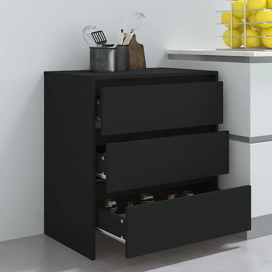 Buffet Noir 70x41x75 cm Bois d'ingénierie - 8