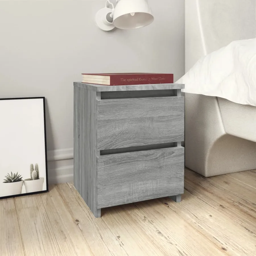 Tables de chevet 2 pcs Gris Sonoma 30x30x40 cm Bois d'ingénierie