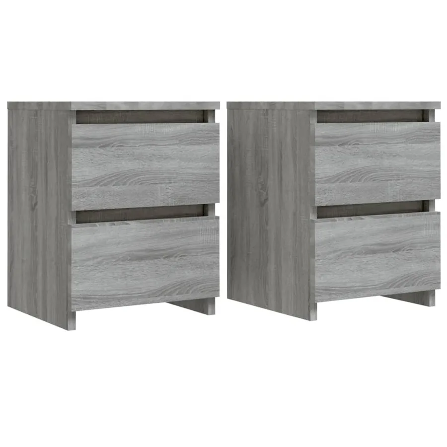 Tables de chevet 2 pcs Gris Sonoma 30x30x40 cm Bois d'ingénierie - 2