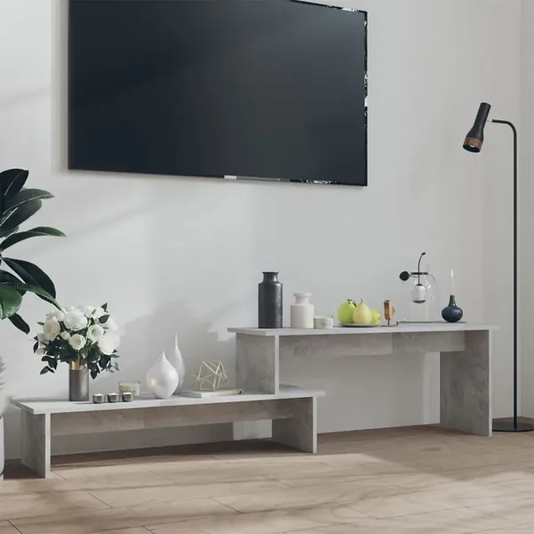 Meuble TV Gris béton 180x30x43 cm Bois d'ingénierie
