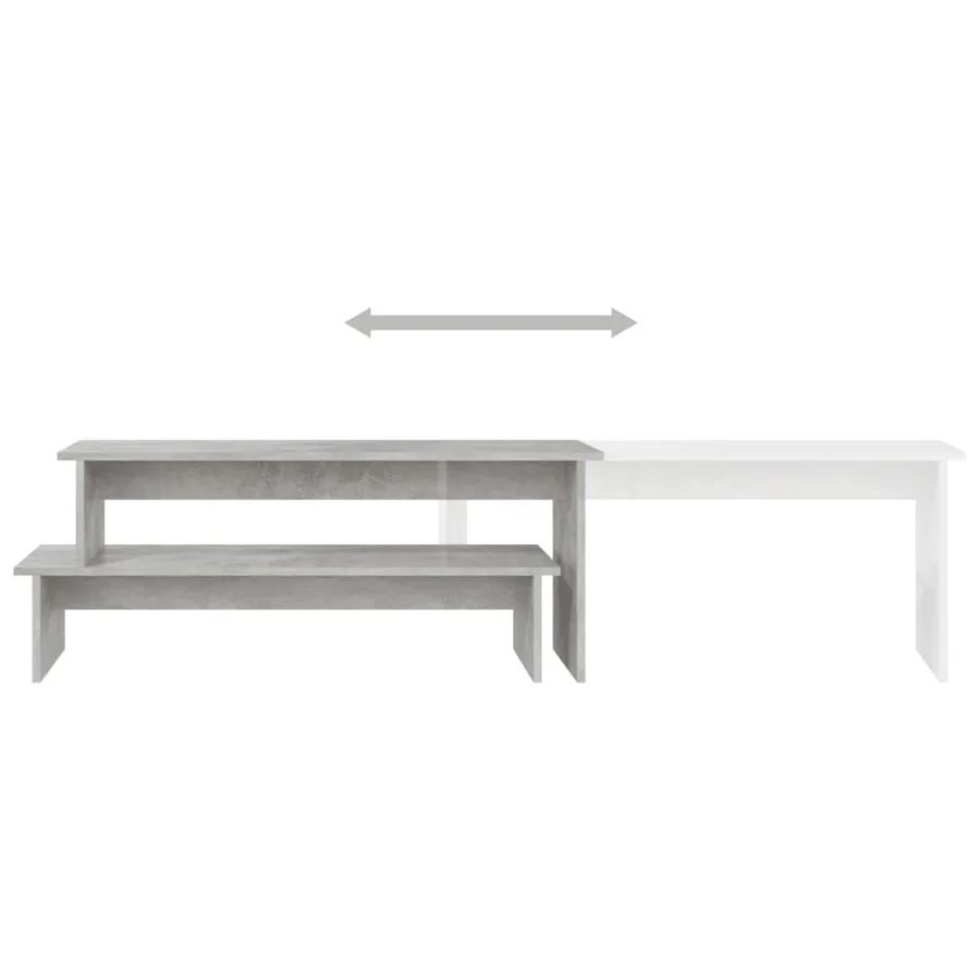 Meuble TV Gris béton 180x30x43 cm Bois d'ingénierie - 5