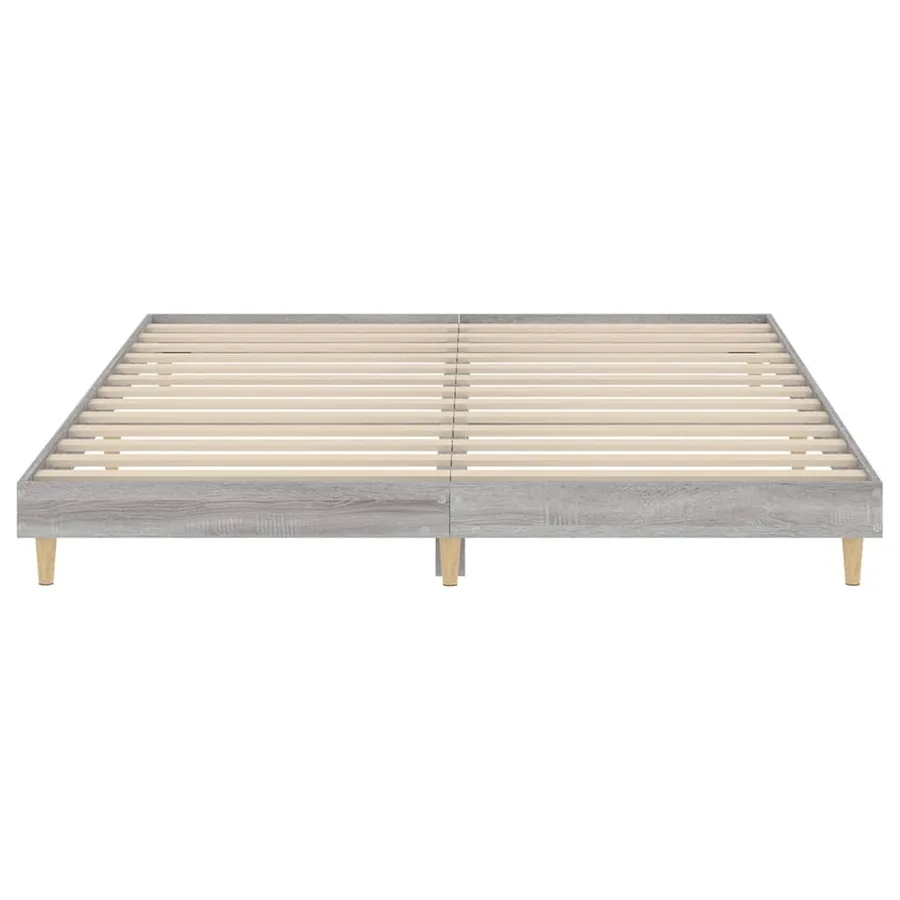 Cadre de lit sans matelas sonoma gris 200x200 cm - 6