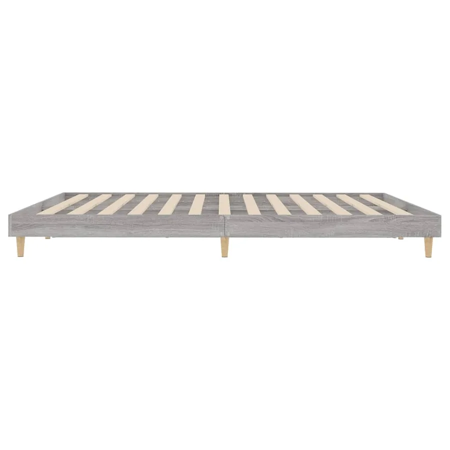 Cadre de lit sans matelas sonoma gris 200x200 cm - 7