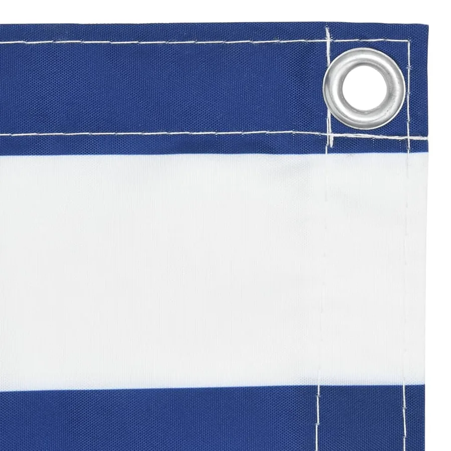Écran de balcon Blanc et bleu 90x300 cm Tissu Oxford - 3