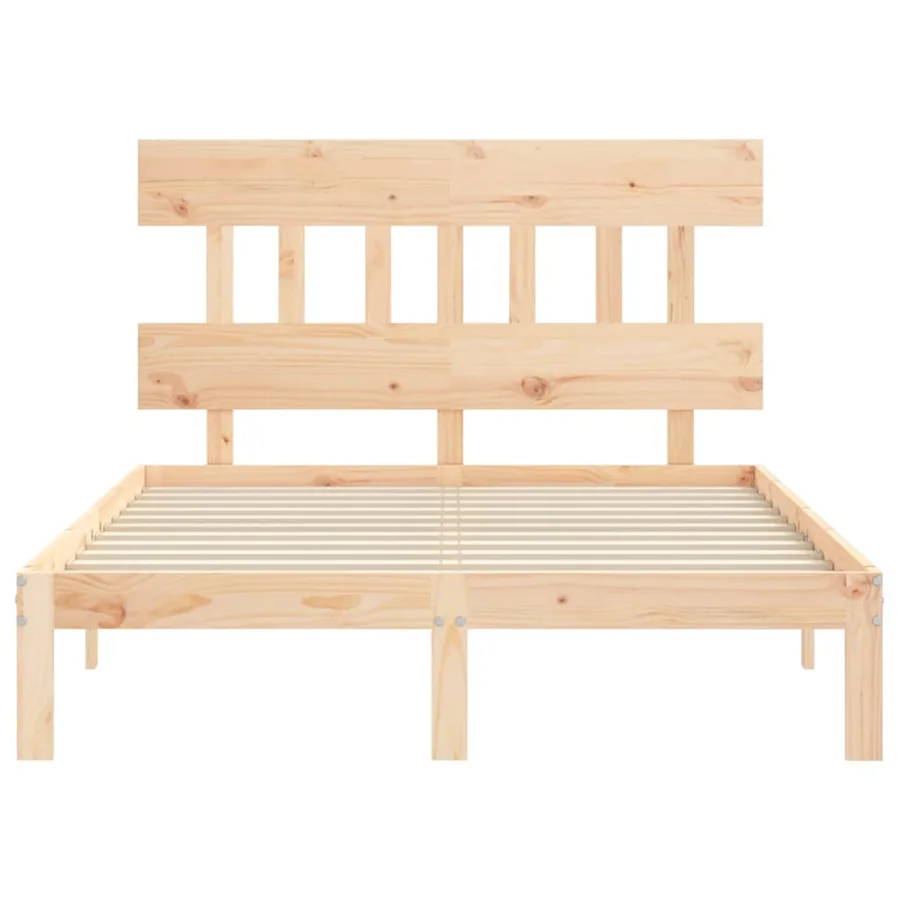 Cadre de lit sans matelas 140x190 cm bois de pin massif - 6