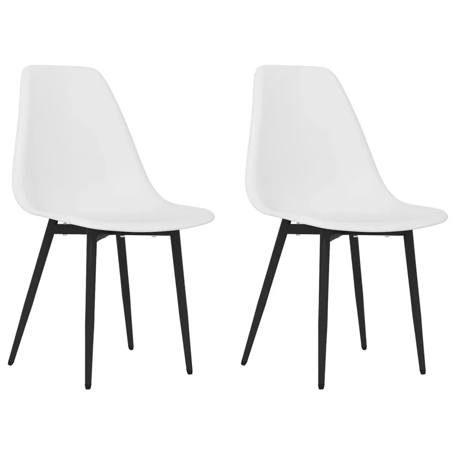 Chaises à manger lot de 2 blanc PP - 2