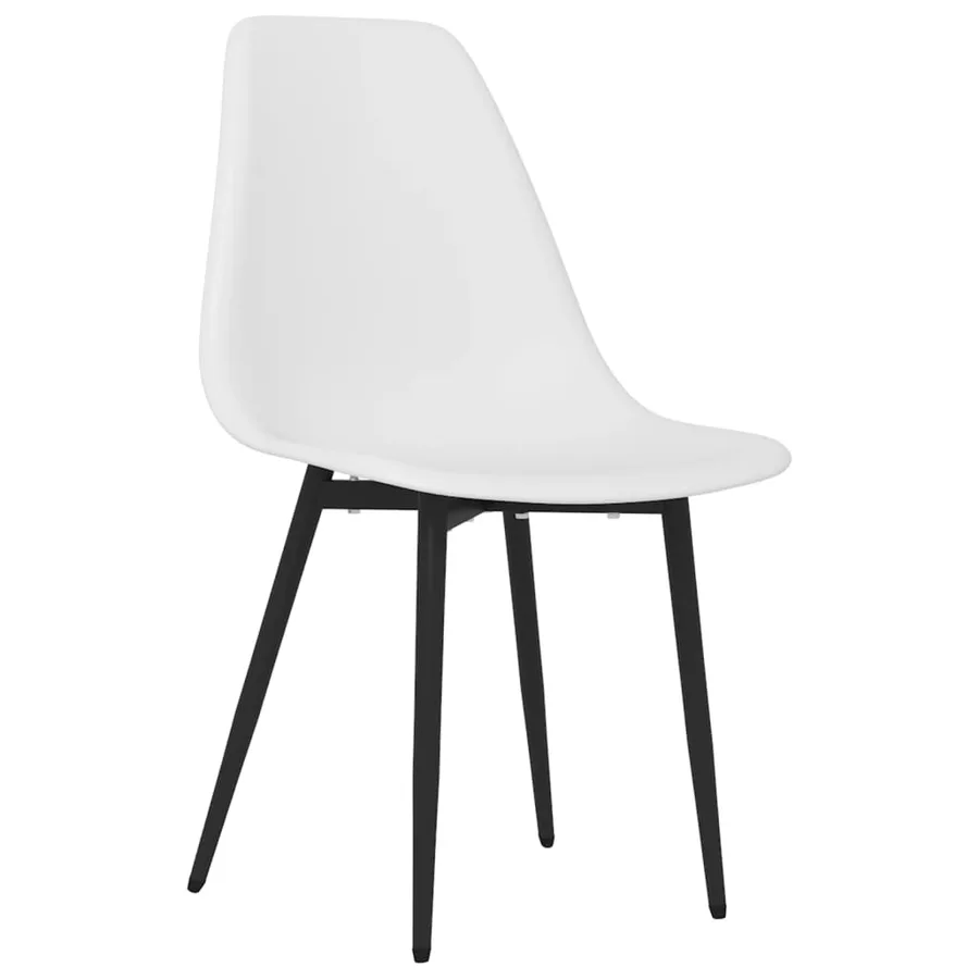 Chaises à manger lot de 2 blanc PP - 3