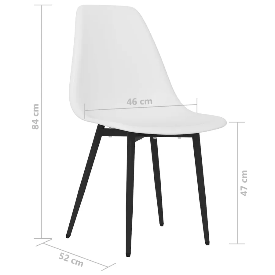 Chaises à manger lot de 2 blanc PP - 7
