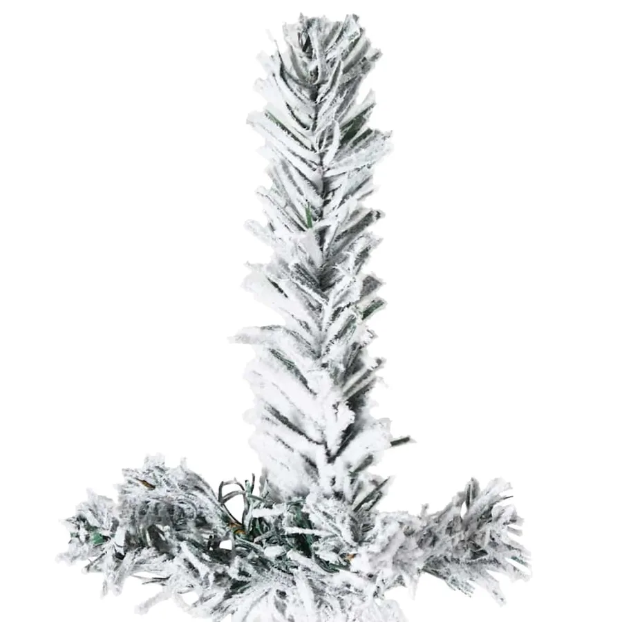 Demi sapin de Noël artificiel mince avec neige floquée 240 cm - 6