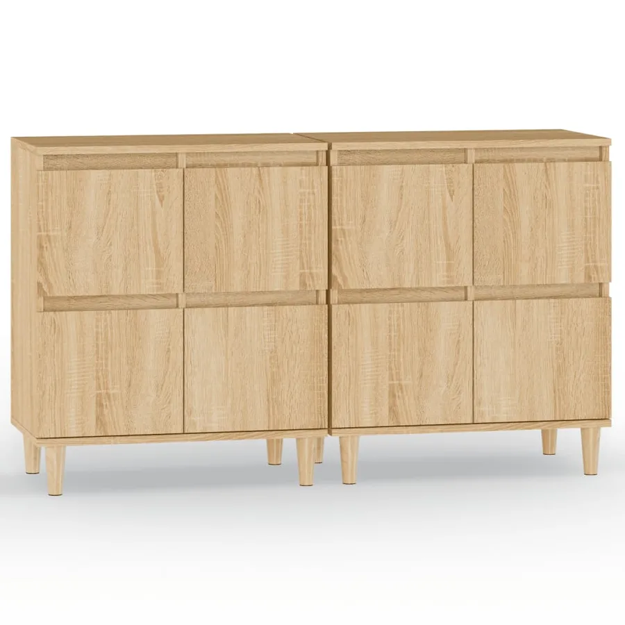 Buffets 2 pcs chêne sonoma 60x35x70 cm bois d'ingénierie - 2