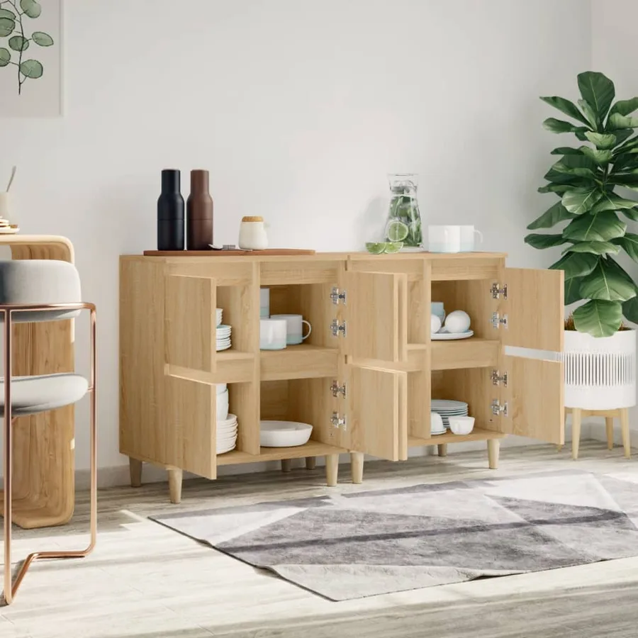 Buffets 2 pcs chêne sonoma 60x35x70 cm bois d'ingénierie - 3