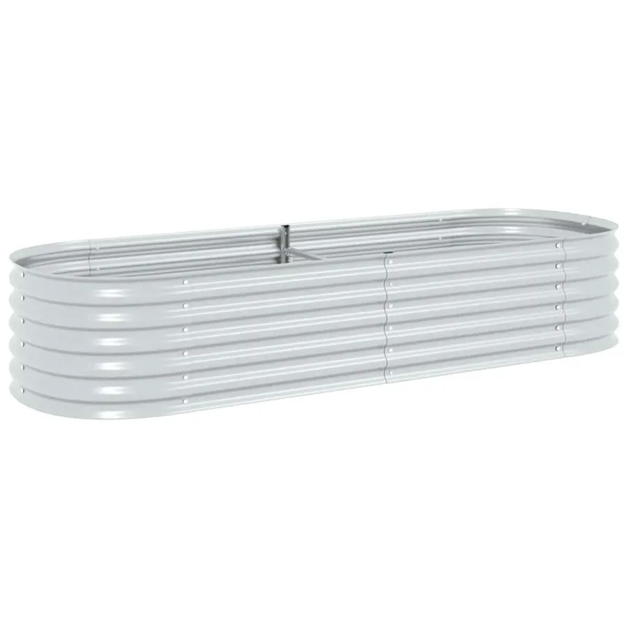Lit surélevé de jardin 240x80x44 cm Acier galvanisé Argenté - 2