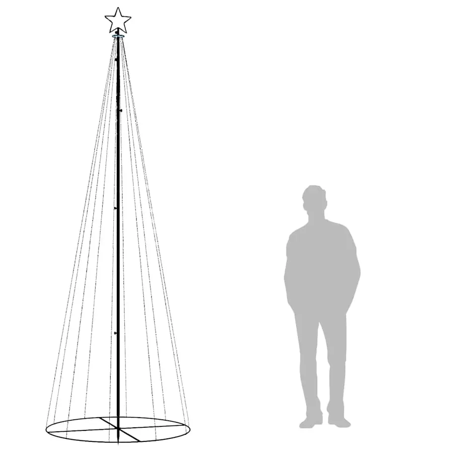 Arbre de Noël cône 310 LED Blanc chaud 100x300 cm - 5