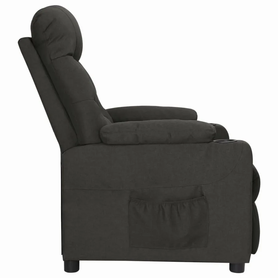 Fauteuil inclinable Noir Tissu - 3
