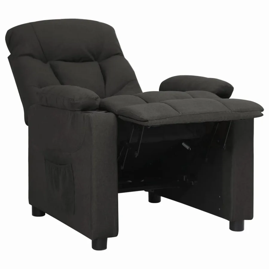 Fauteuil inclinable Noir Tissu - 4