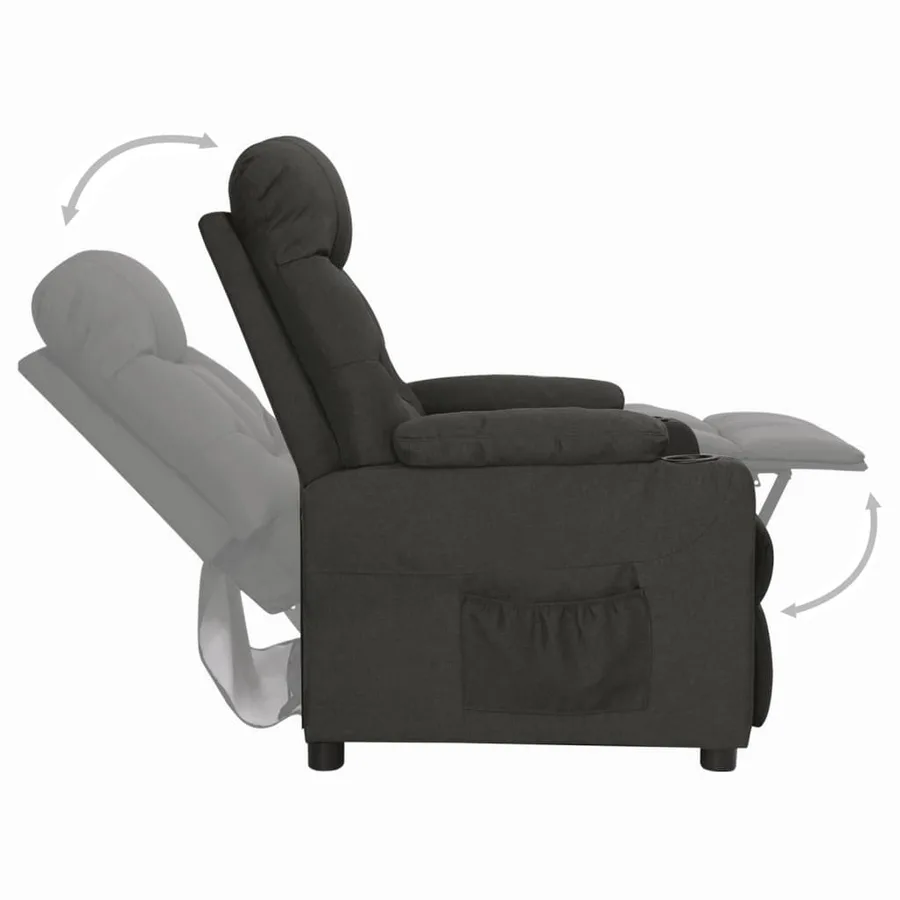 Fauteuil inclinable Noir Tissu - 5