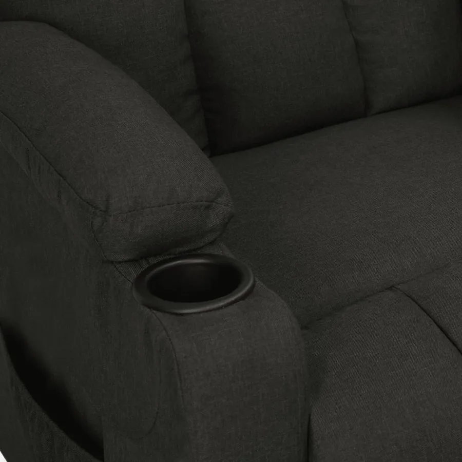 Fauteuil inclinable Noir Tissu - 7