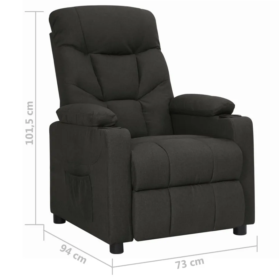Fauteuil inclinable Noir Tissu - 9