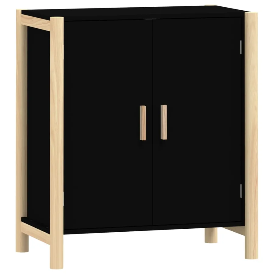 Buffet Noir 62x38x70 cm Bois d'ingénierie - 2
