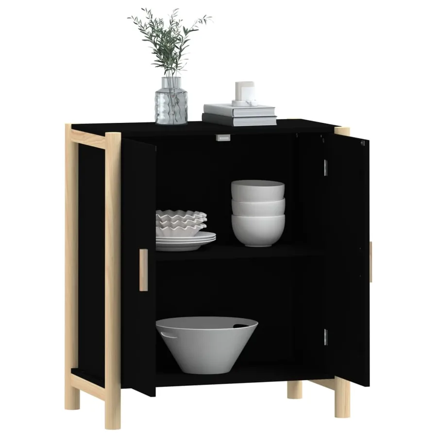 Buffet Noir 62x38x70 cm Bois d'ingénierie - 4