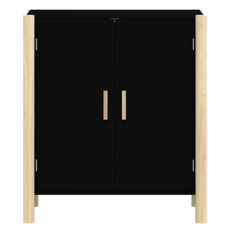 Buffet Noir 62x38x70 cm Bois d'ingénierie - 5