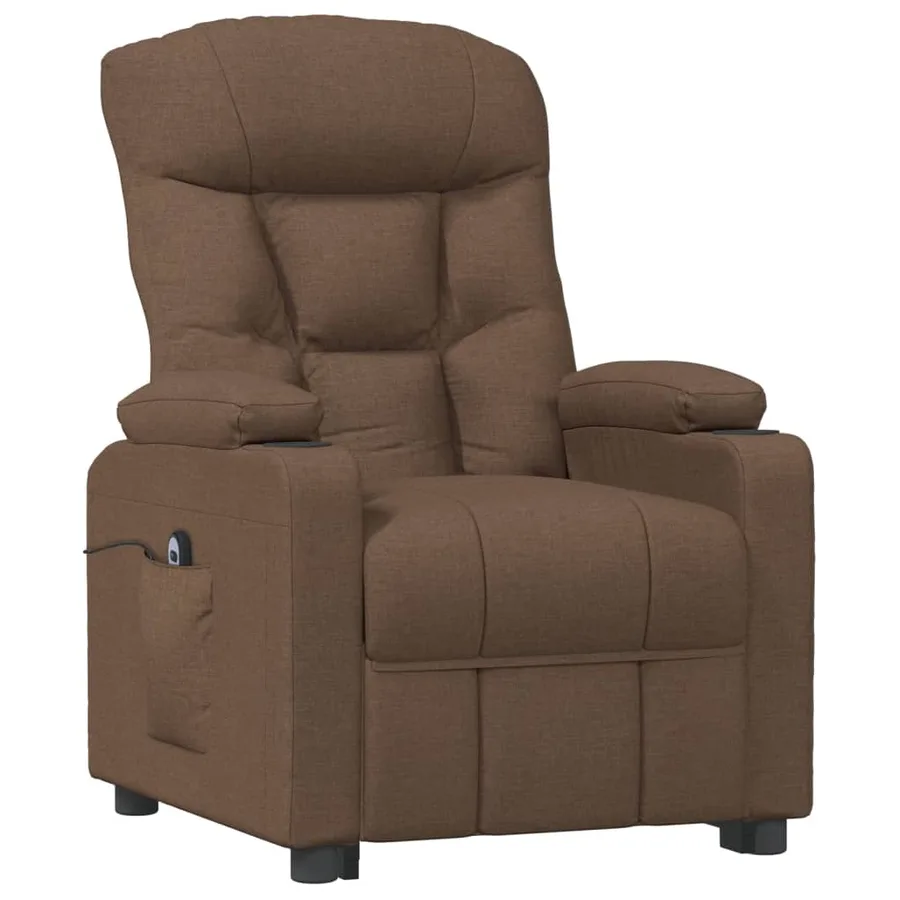Fauteuil inclinable électrique Marron Tissu - 3
