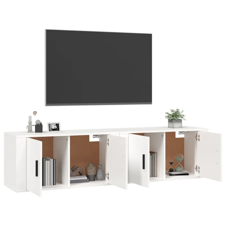 Meubles TV muraux 2 pcs blanc 80x34,5x40 cm - 3