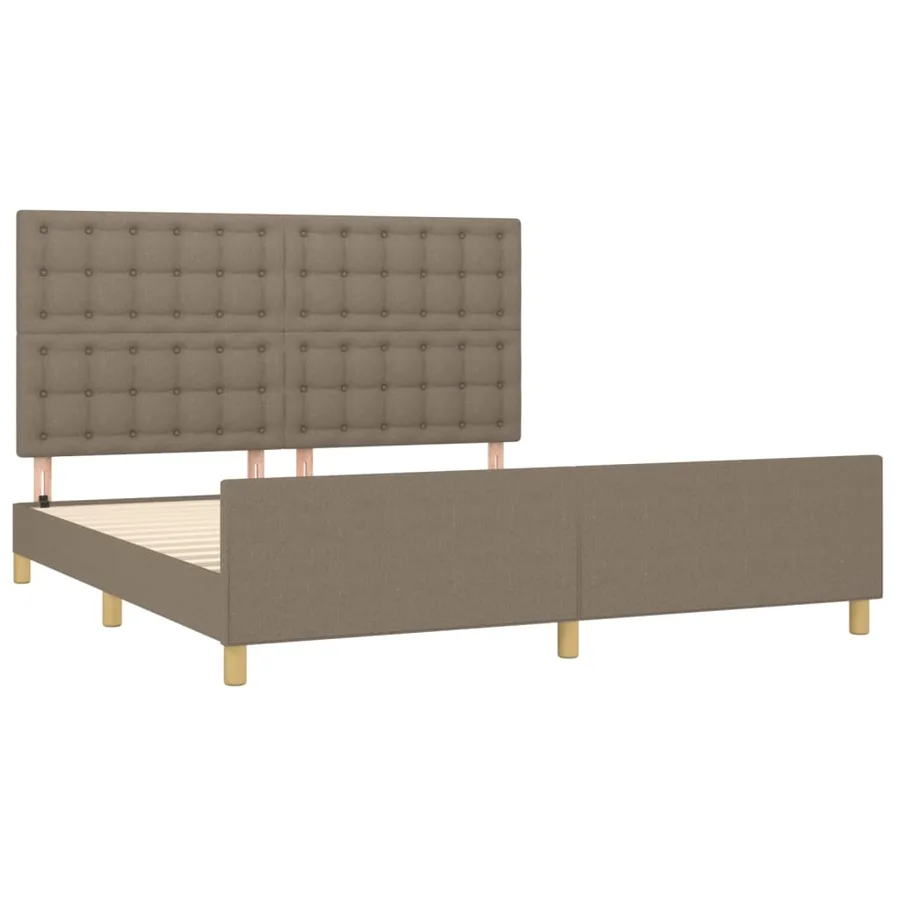 Cadre de lit sans matelas taupe tissu - 4