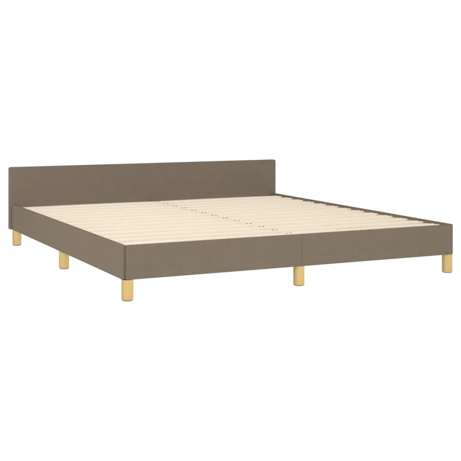 Cadre de lit sans matelas taupe tissu - 5