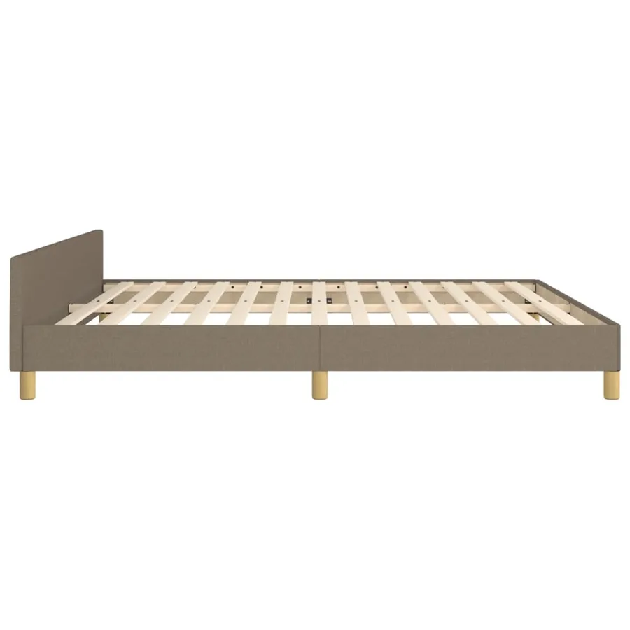 Cadre de lit sans matelas taupe tissu - 7