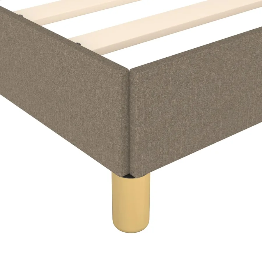 Cadre de lit sans matelas taupe tissu - 8