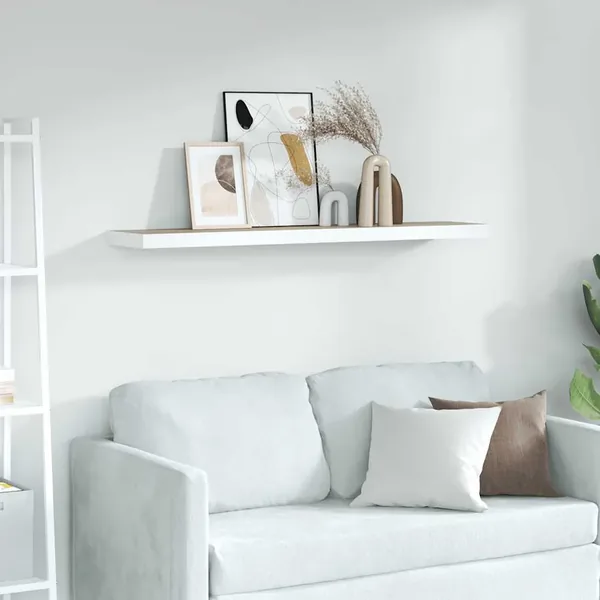 Étagère flottante murale Chêne et blanc 90x23,5x3,8 cm MDF